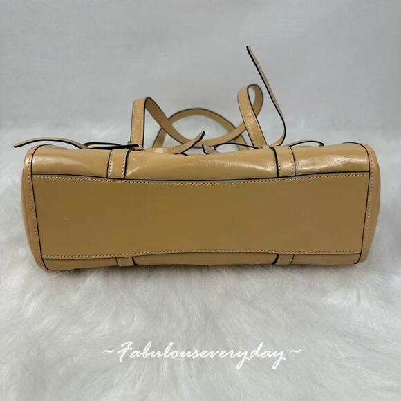 Coach CDY94 Bridget Flap Shoulder Bag With Bows Silver Light  Coach Bridget Flap Shoulder Bag With Bows In Leather CDY94 Silver/Light Sand NWT